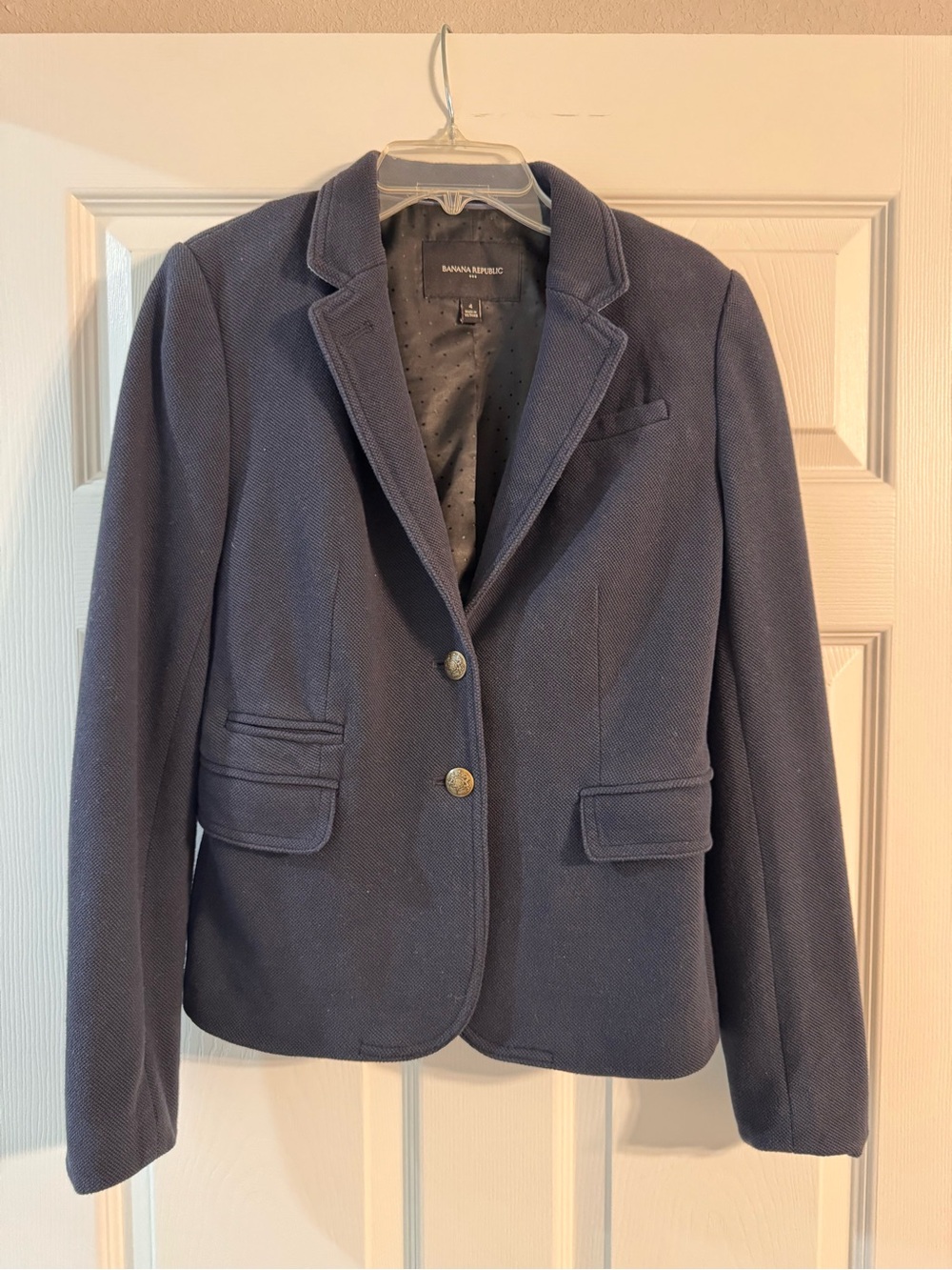 Banana Republic Women's Navy Cotton Blazer